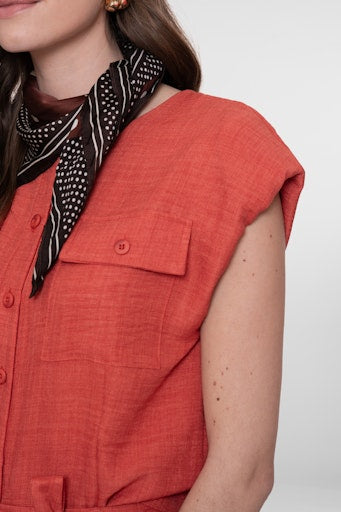 Blouses korte mouw oranje Geisha