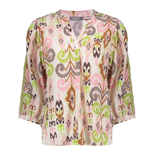 Blouses korte mouw beige Geisha