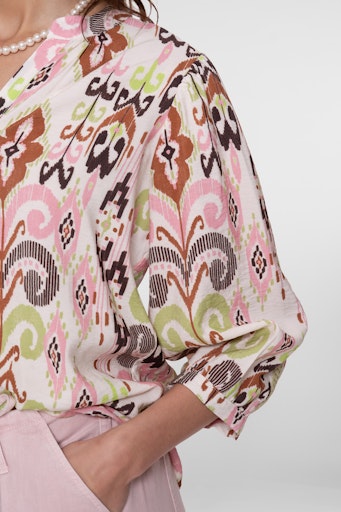 Blouses korte mouw beige Geisha