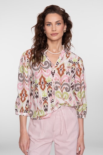 Blouses korte mouw beige Geisha
