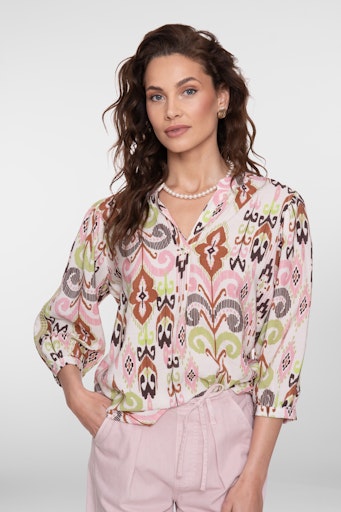 Blouses korte mouw beige Geisha