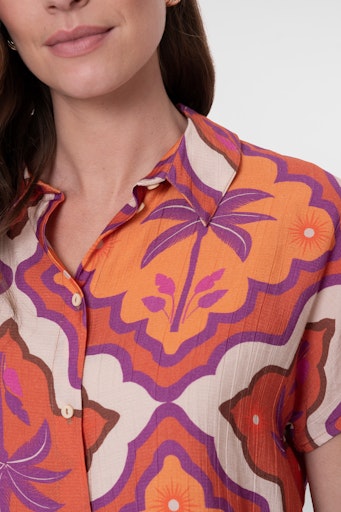 Blouses korte mouw beige Geisha