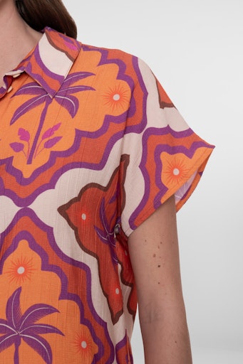 Blouses korte mouw beige Geisha