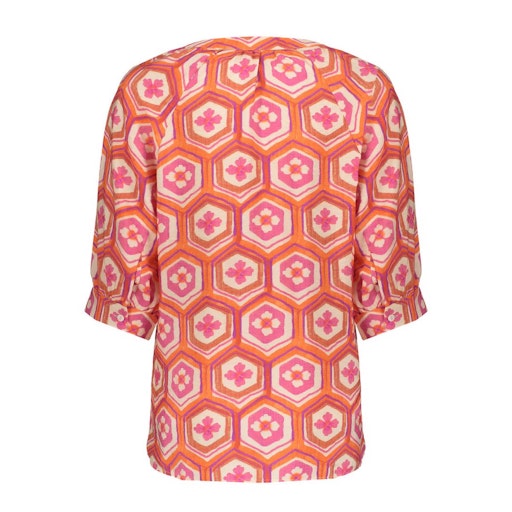 Blouses korte mouw beige Geisha