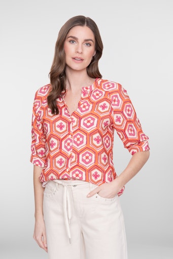 Blouses korte mouw beige Geisha