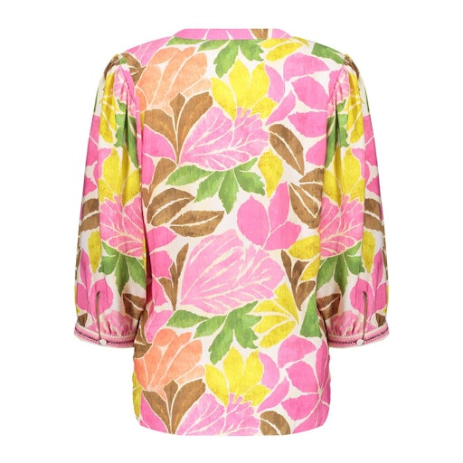 Blouses korte mouw beige Geisha