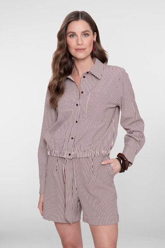 Blouses korte mouw beige Geisha