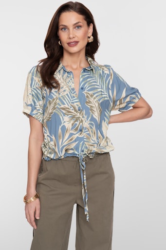Blouses korte mouw groen Geisha