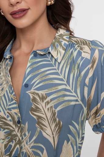 Blouses korte mouw groen Geisha