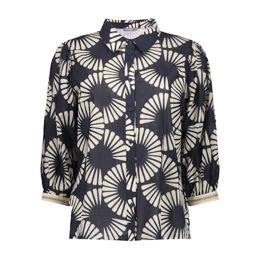 Blouses korte mouw zwart Geisha