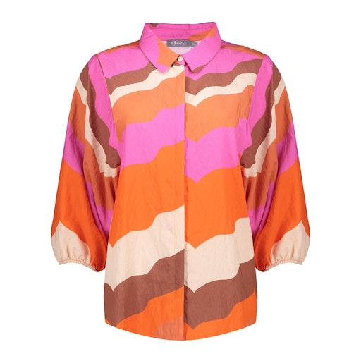 Blouses korte mouw beige Geisha