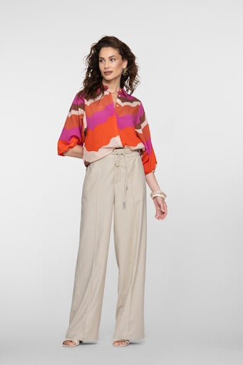 Blouses korte mouw beige Geisha