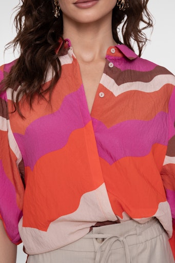 Blouses korte mouw beige Geisha