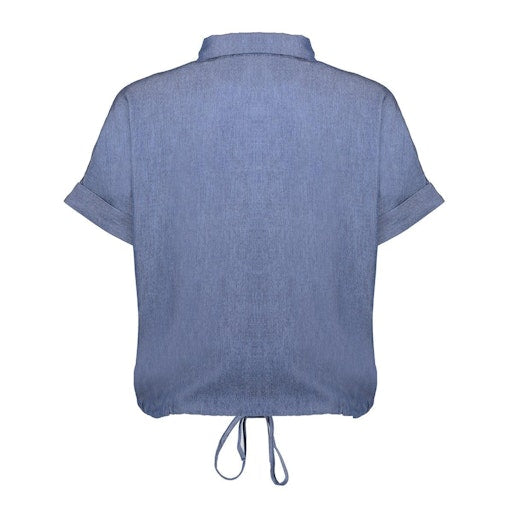 Blouses korte mouw blauw Geisha