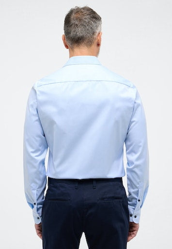 Hemden lange mouw blauw ETERNA