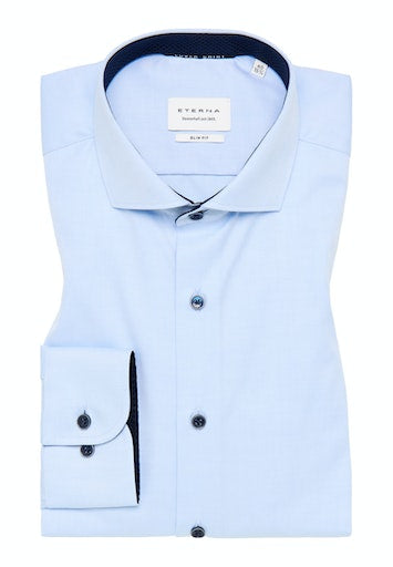 Hemden lange mouw blauw ETERNA