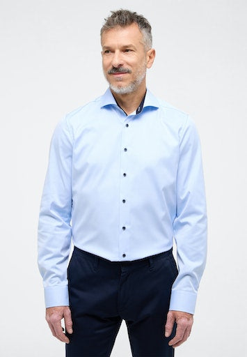 Hemden lange mouw blauw ETERNA