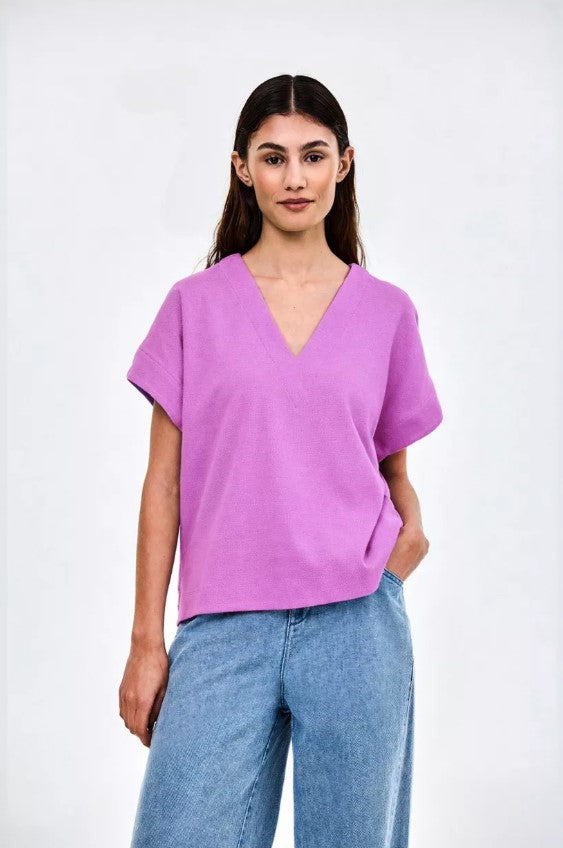T-shirts korte mouw paars CKS