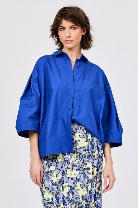 Blouses korte mouw blauw CKS