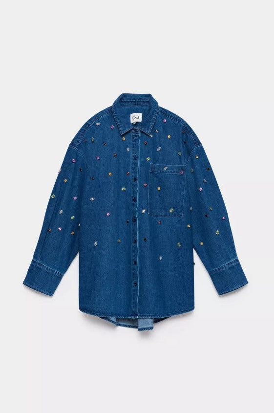 Blouses lange mouw blauw CKS