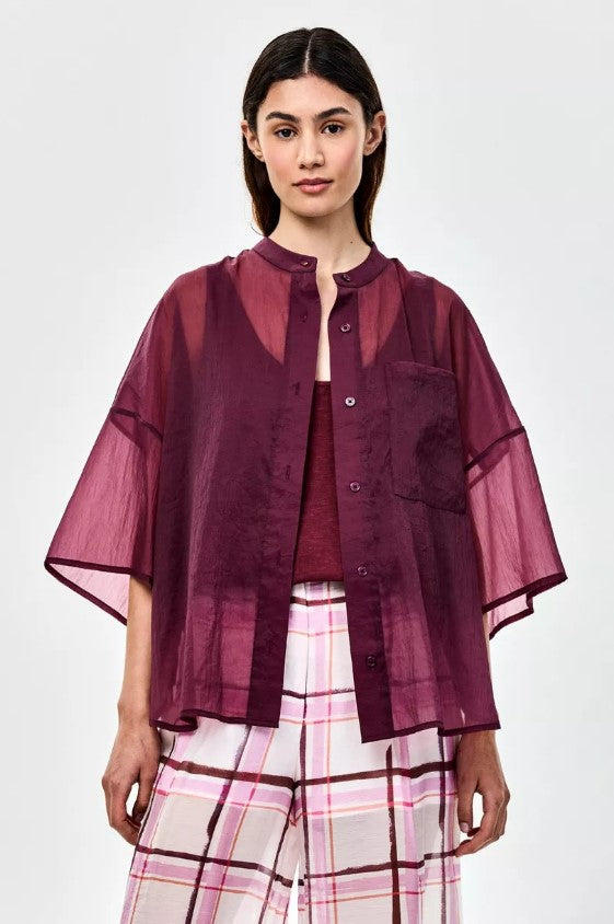 Blouses korte mouw bordeaux CKS