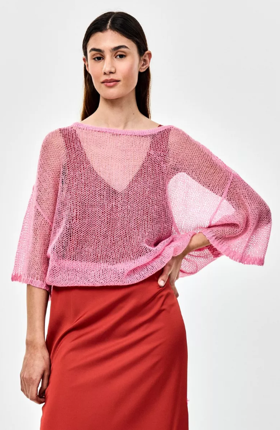 Blouses korte mouw roze CKS