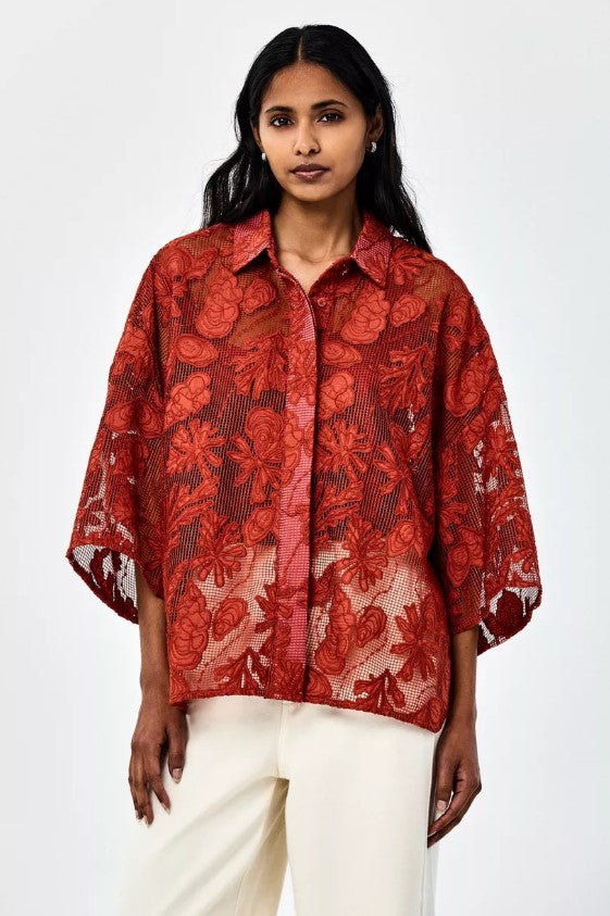 Blouses lange mouw rood CKS