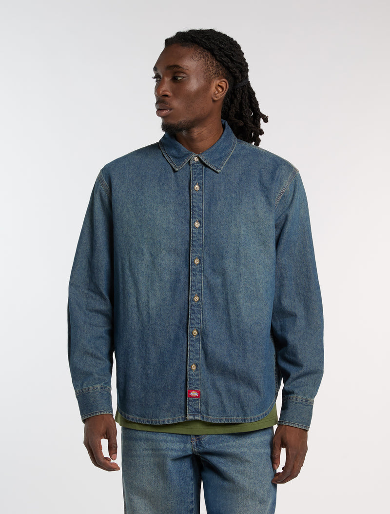 Hemden lange mouw groen Dickies