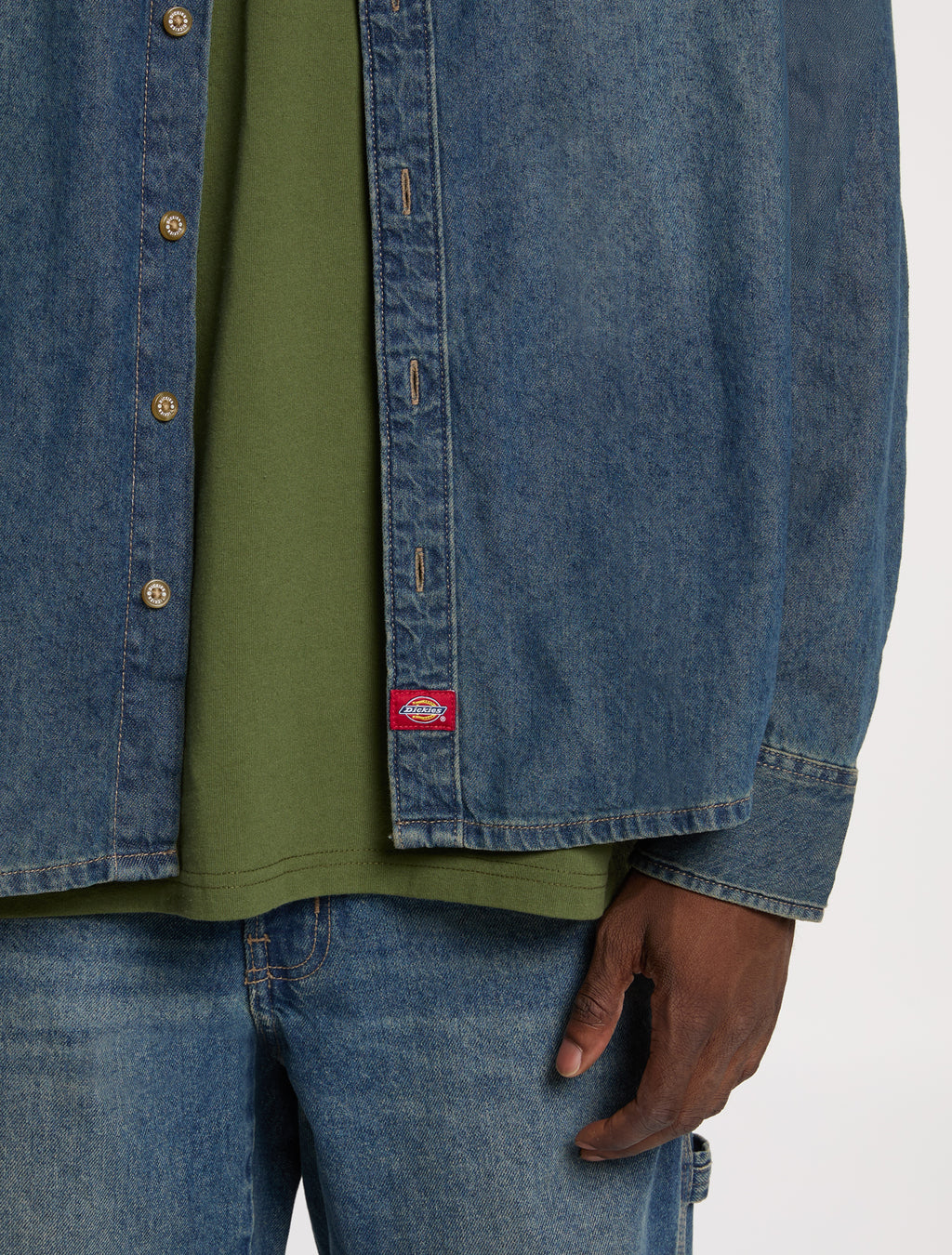 Hemden lange mouw groen Dickies