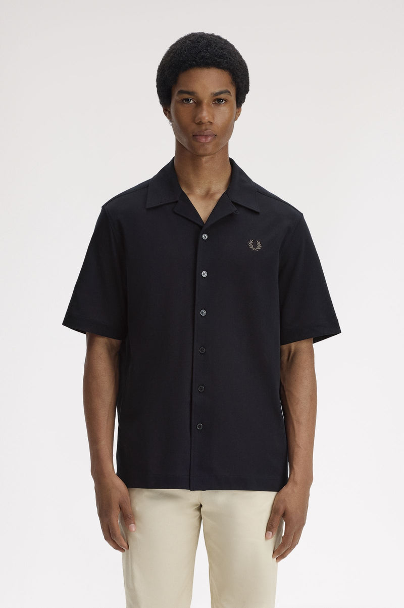 Hemden korte mouw zwart Fred Perry
