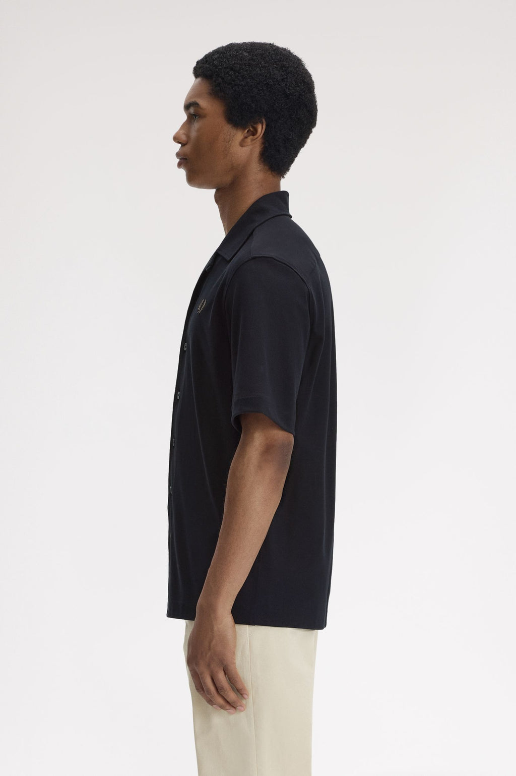 Hemden korte mouw zwart Fred Perry