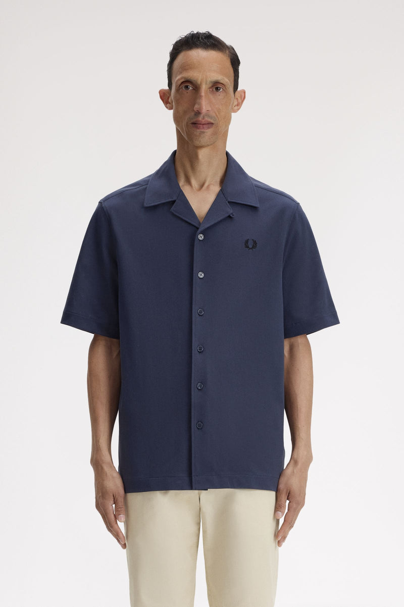 Hemden lange mouw navy Fred Perry