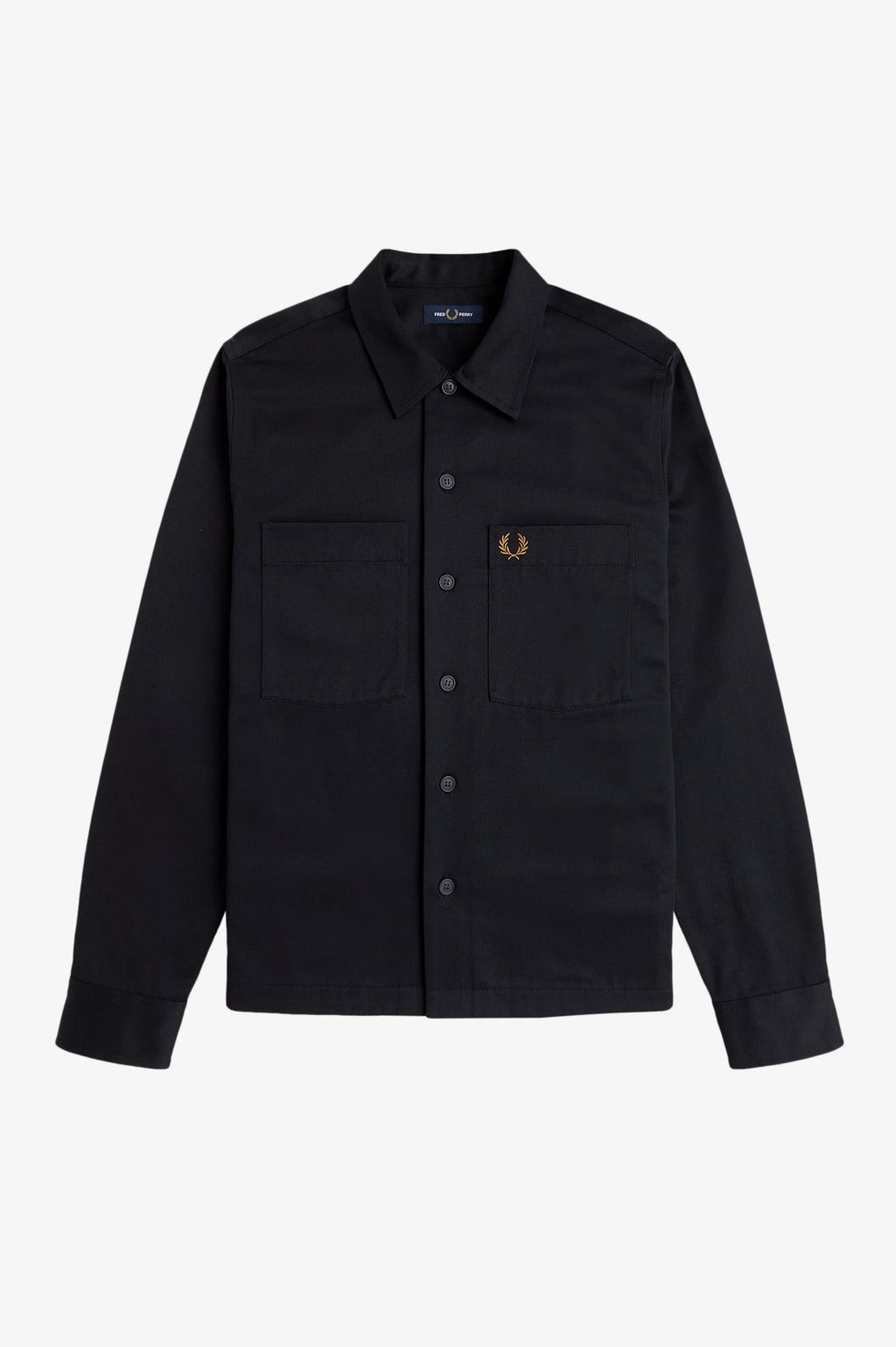 Hemden lange mouw zwart Fred Perry