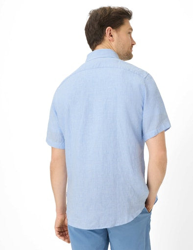 Hemden korte mouw blauw BRAX