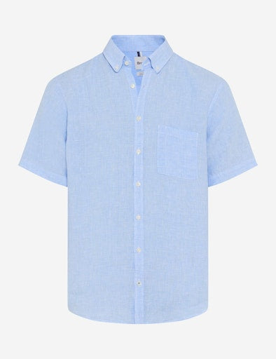Hemden korte mouw blauw BRAX