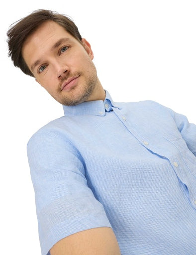 Hemden korte mouw blauw BRAX