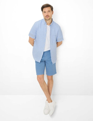 Hemden korte mouw blauw BRAX