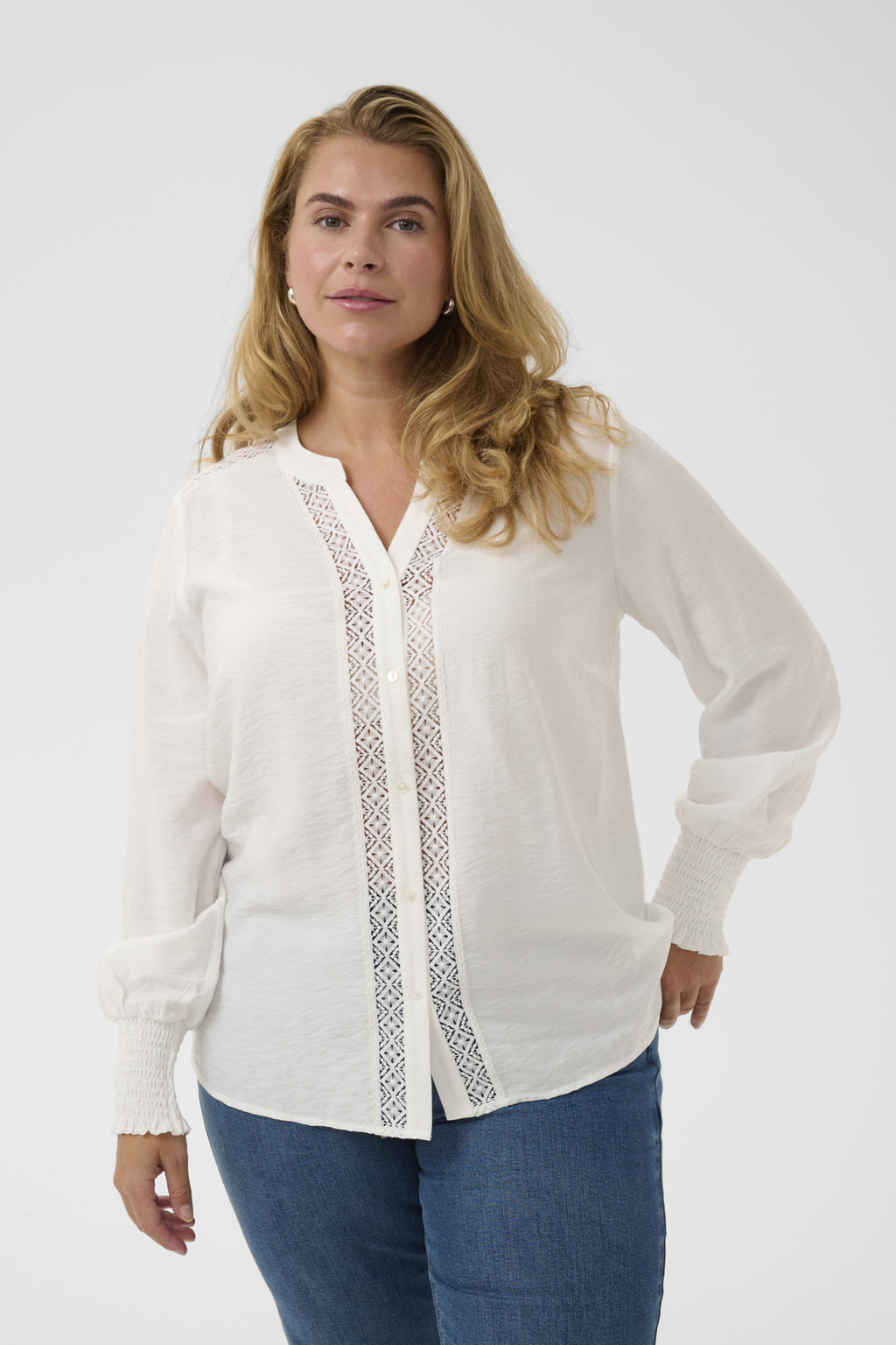 Blouses lange mouw wit Kaffe curve