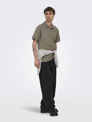 Polo's korte mouw bruin ONLY&SONS
