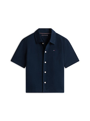 Hemden korte mouw navy Tommy Hilfiger
