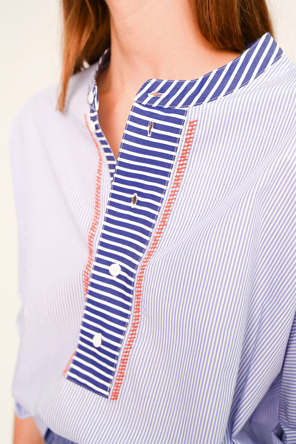 Blouses korte mouw blauw Sacrécoeur