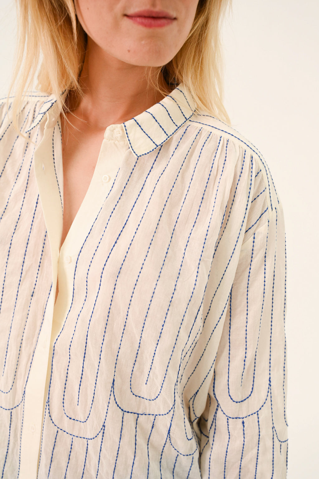 Blouses lange mouw wit Sacrécoeur