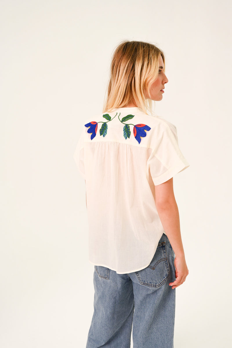 Blouses korte mouw beige Sacrécoeur