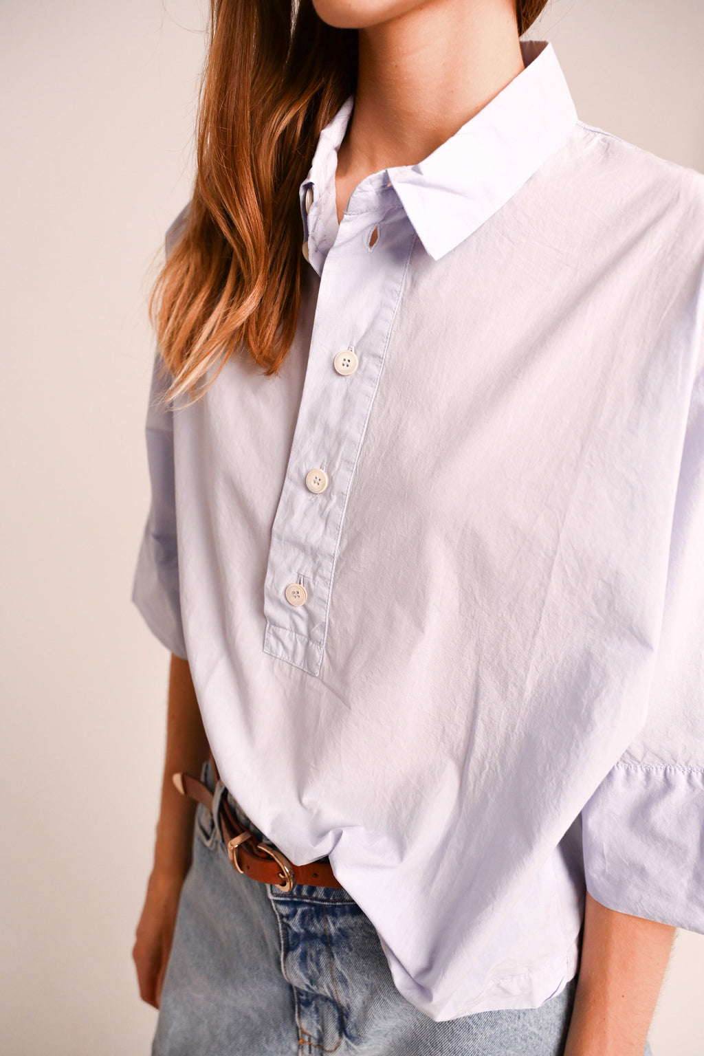 Blouses lange mouw blauw Sacrécoeur