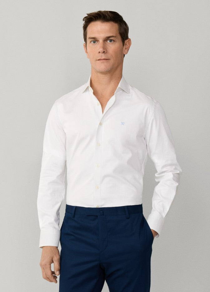 Hemden lange mouw wit Hackett London
