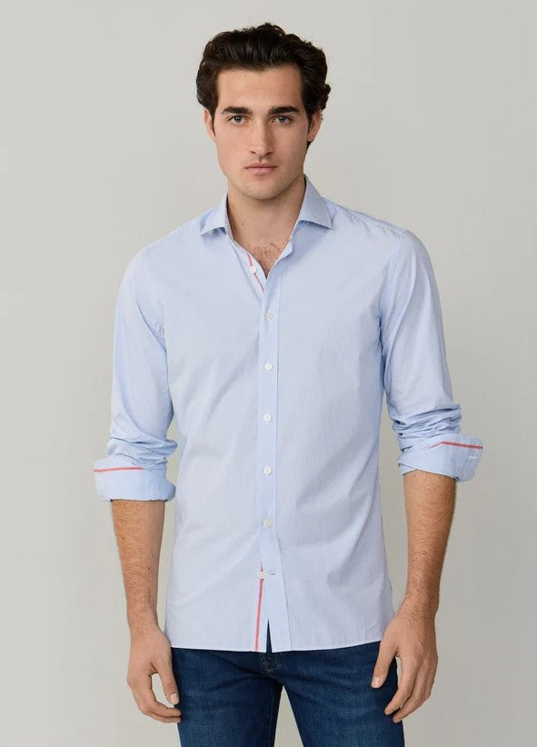 Hemden lange mouw blauw Hackett London