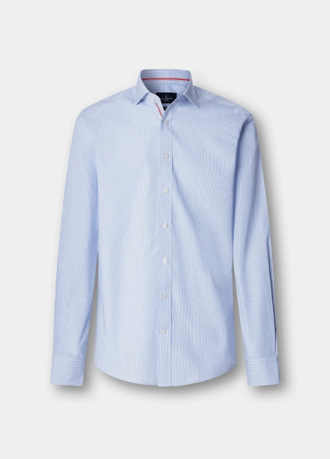 Hemden lange mouw blauw Hackett London