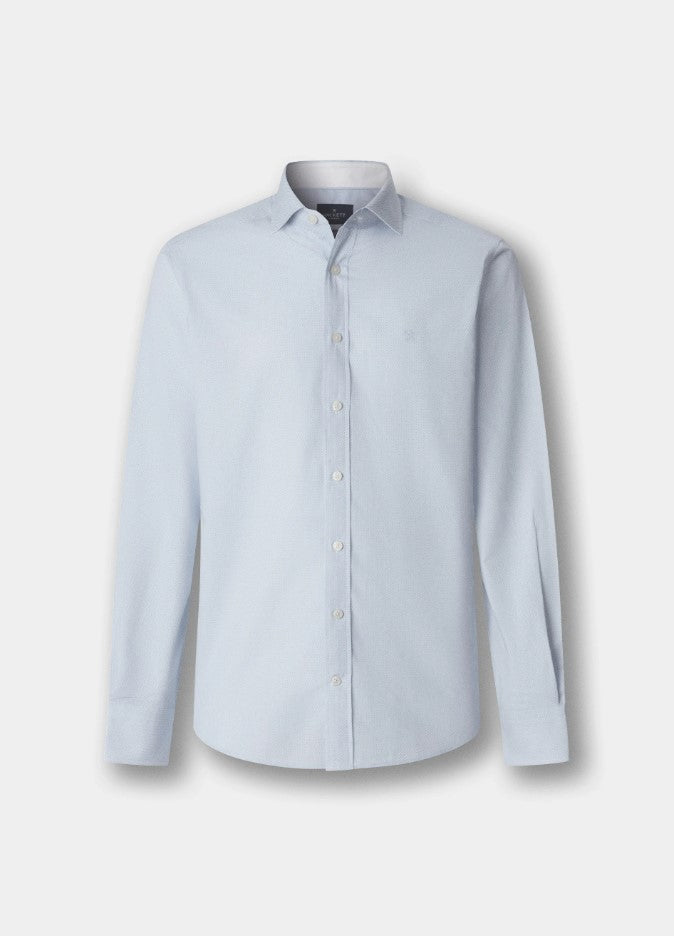 Hemden lange mouw blauw Hackett London