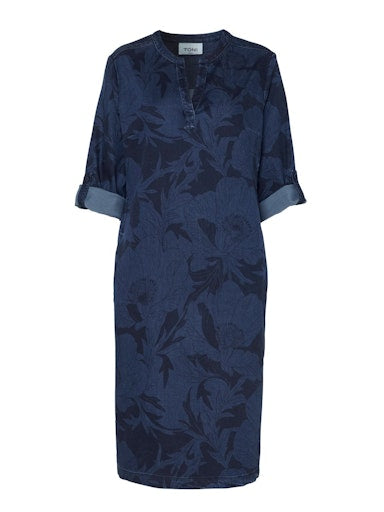 Jurken lange mouw navy TONI