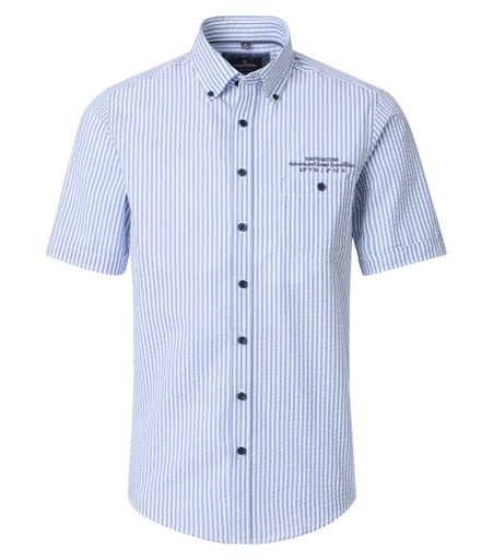 Hemden korte mouw blauw Casa Moda